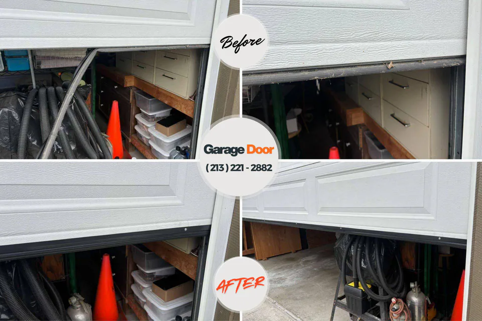 Before and after: garage door repair Grandview, WA